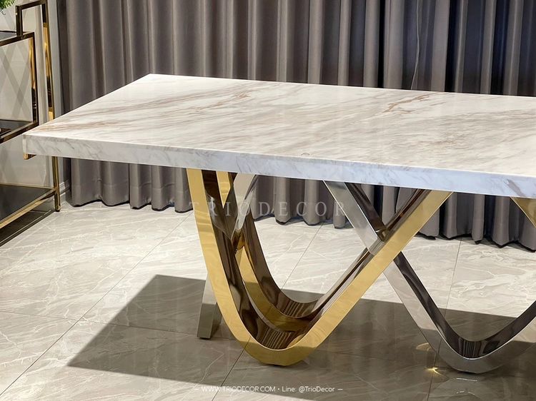 ESTELLE luxurious Italian dining table โต๊ะอาหารท็อปหินอ่อน 2m. รุ่น เอสเทล รูปที่ 9