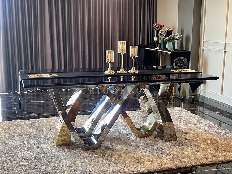 ESTELLE luxurious Italian dining table โต๊ะอาหารท็อปหินอ่อน 2m. รุ่น เอสเทล รูปที่ 2