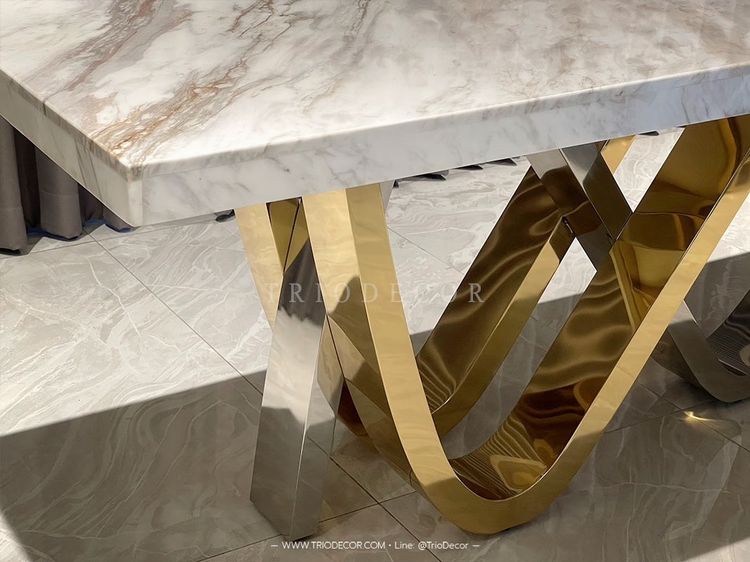 ESTELLE luxurious Italian dining table โต๊ะอาหารท็อปหินอ่อน 2m. รุ่น เอสเทล รูปที่ 6