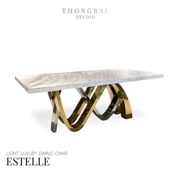 อื่นๆ สแตนเลสสตีล หลากสี ESTELLE luxurious Italian dining table โต๊ะอาหารท็อปหินอ่อน 2m. รุ่น เอสเทล