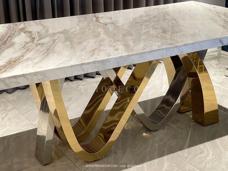 ESTELLE luxurious Italian dining table โต๊ะอาหารท็อปหินอ่อน 2m. รุ่น เอสเทล รูปที่ 8