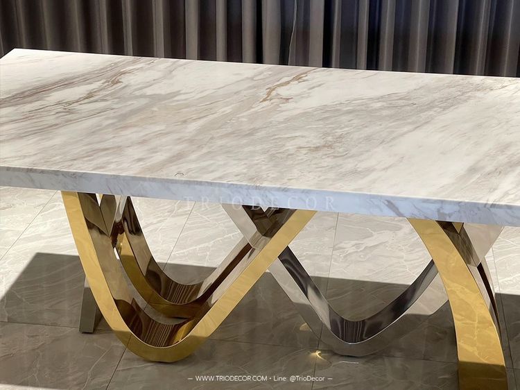 ESTELLE luxurious Italian dining table โต๊ะอาหารท็อปหินอ่อน 2m. รุ่น เอสเทล รูปที่ 5