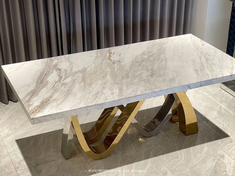ESTELLE luxurious Italian dining table โต๊ะอาหารท็อปหินอ่อน 2m. รุ่น เอสเทล รูปที่ 10