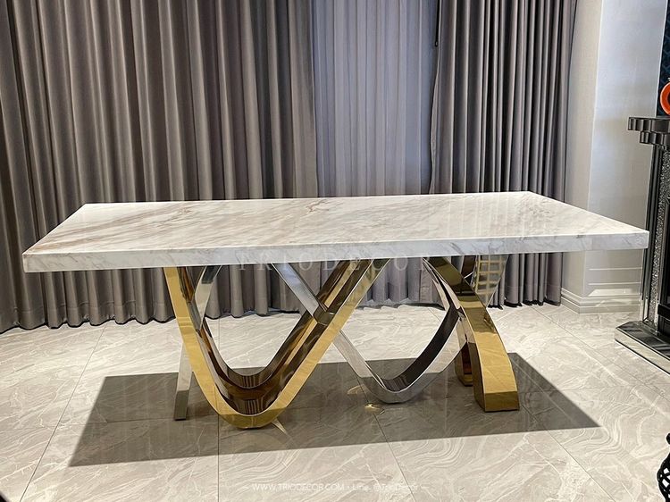 ESTELLE luxurious Italian dining table โต๊ะอาหารท็อปหินอ่อน 2m. รุ่น เอสเทล รูปที่ 7