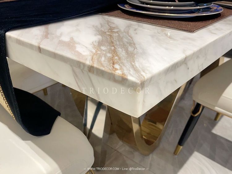 ESTELLE-II luxurious Italian dining set ชุดโต๊ะอาหารลัคชูรี่ ท็อปหิน 6ที่นั่ง รุ่น เอสเทล 2 รูปที่ 3