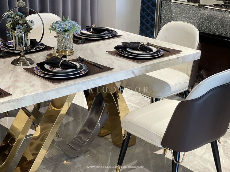 ESTELLE-II luxurious Italian dining set ชุดโต๊ะอาหารลัคชูรี่ ท็อปหิน 6ที่นั่ง รุ่น เอสเทล 2 รูปที่ 13