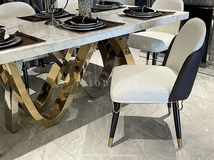 ESTELLE-II luxurious Italian dining set ชุดโต๊ะอาหารลัคชูรี่ ท็อปหิน 6ที่นั่ง รุ่น เอสเทล 2 รูปที่ 5