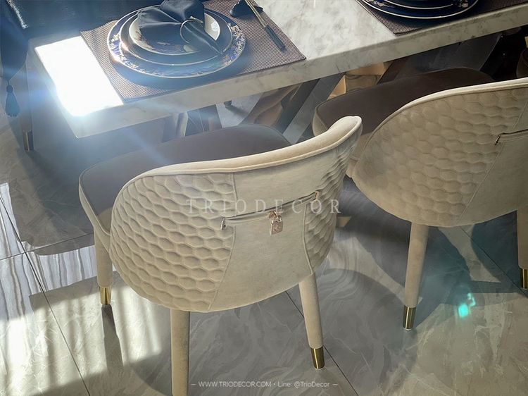 ESTELLE III luxurious Italian dining set ชุดโต๊ะอาหารโมเดิร์น 6ที่นั่ง 200cm. รุ่น เอสเทล 3 รูปที่ 7