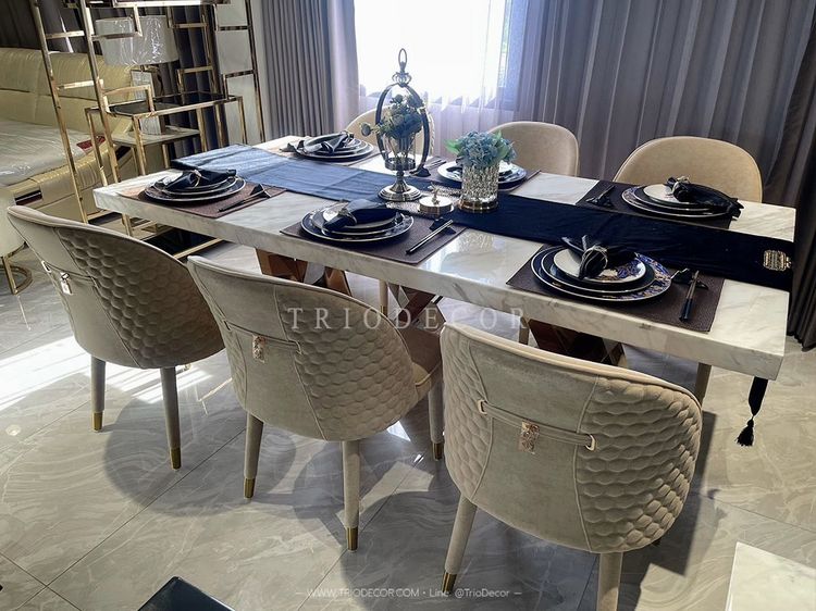 ESTELLE III luxurious Italian dining set ชุดโต๊ะอาหารโมเดิร์น 6ที่นั่ง 200cm. รุ่น เอสเทล 3 รูปที่ 11
