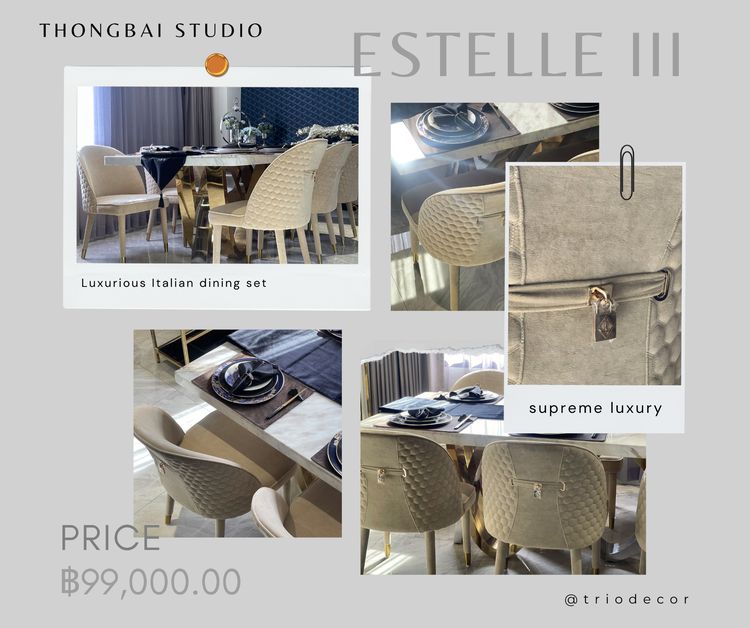 ESTELLE III luxurious Italian dining set ชุดโต๊ะอาหารโมเดิร์น 6ที่นั่ง 200cm. รุ่น เอสเทล 3 รูปที่ 13