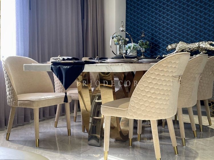 ESTELLE III luxurious Italian dining set ชุดโต๊ะอาหารโมเดิร์น 6ที่นั่ง 200cm. รุ่น เอสเทล 3 รูปที่ 3