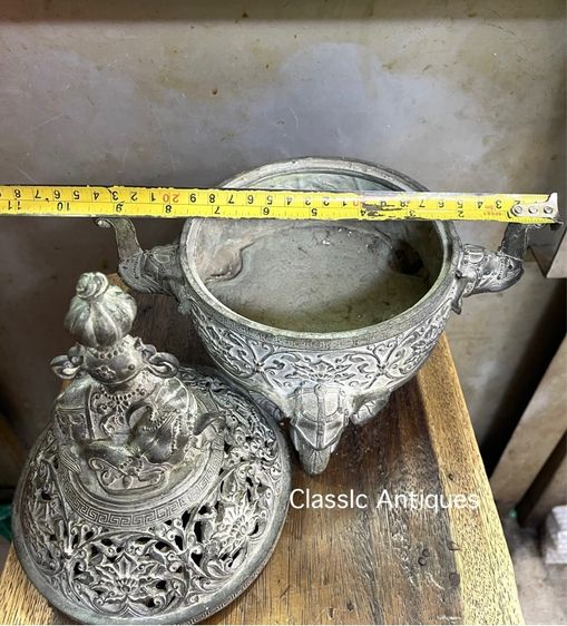 กระถางกำยาน คชสาร ช้างทองเหลืองสะสม A78 รูปที่ 16