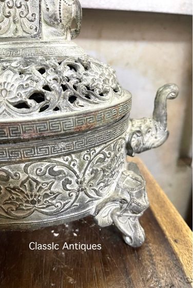 กระถางกำยาน คชสาร ช้างทองเหลืองสะสม A78 รูปที่ 5