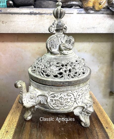 กระถางกำยาน คชสาร ช้างทองเหลืองสะสม A78 รูปที่ 2