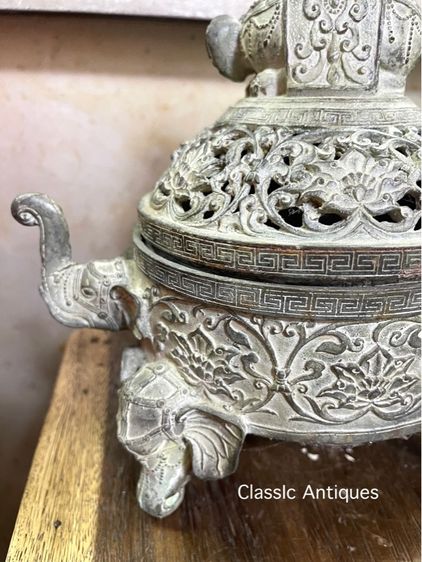 กระถางกำยาน คชสาร ช้างทองเหลืองสะสม A78 รูปที่ 6