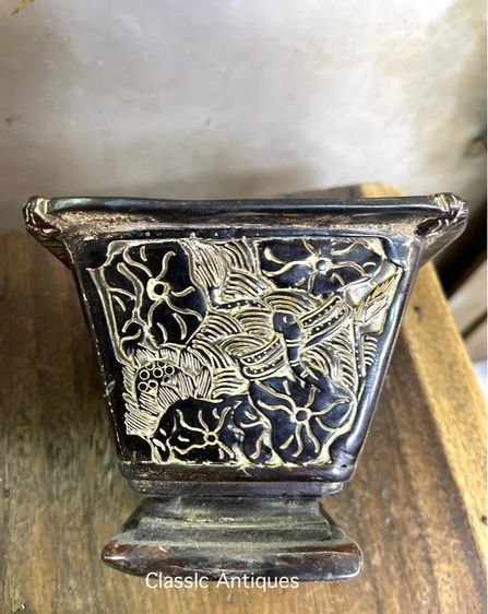 จอกน้ำชา แกะสลักจากเขาสะสมA2 รูปที่ 10