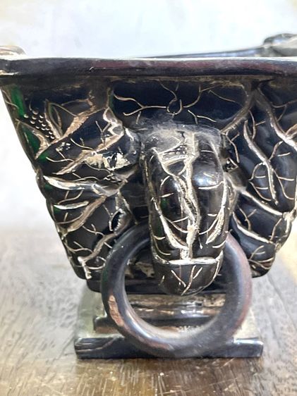 จอกน้ำชา แกะสลักจากเขาสะสมA1 รูปที่ 12