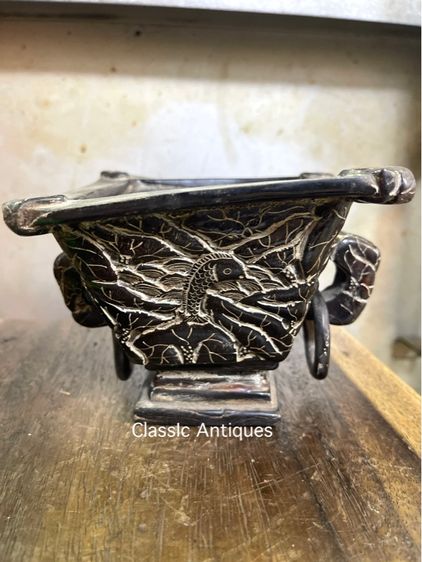 จอกน้ำชา แกะสลักจากเขาสะสมA1 รูปที่ 7