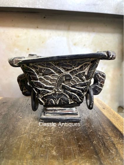 จอกน้ำชา แกะสลักจากเขาสะสมA1 รูปที่ 3