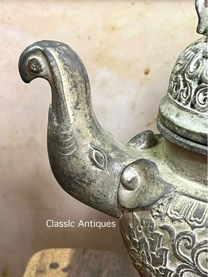 กระถางกำยาน คชสาร ช้างทองเหลืองสะสม A79 รูปที่ 4