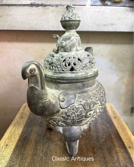 กระถางกำยาน คชสาร ช้างทองเหลืองสะสม A79 รูปที่ 13