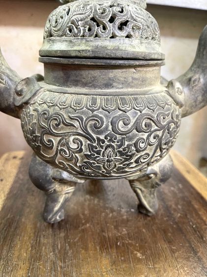 กระถางกำยาน คชสาร ช้างทองเหลืองสะสม A79 รูปที่ 11