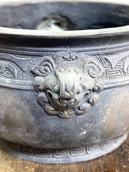 กระถาง หัวสิงห์ ทองเหลืองสะสม รูปที่ 4