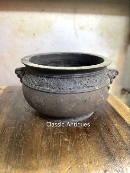 กระถาง หัวสิงห์ ทองเหลืองสะสม รูปที่ 2