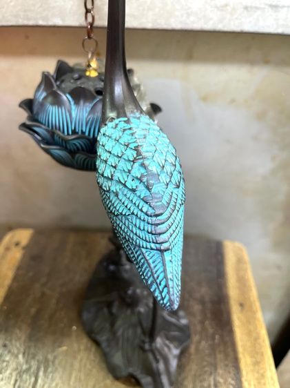 กระถางกำยาน นกกระเรียน ทองเหลืองสะสม A81 รูปที่ 6