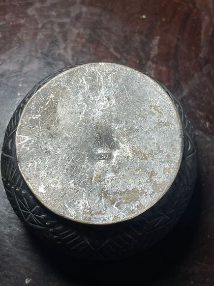 กระปุก ทองเหลืองกะไหล่เงิน ตอกตราจีนโบราณเก่าสะสม รูปที่ 13