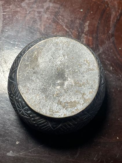 กระปุก ทองเหลืองกะไหล่เงิน ตอกตราจีนโบราณเก่าสะสม รูปที่ 10