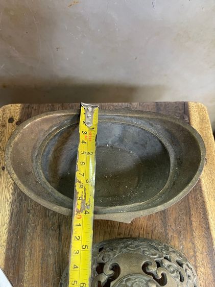 กระถางกำยาน ก้อนทองจีน ทองเหลืองสะสม A80 รูปที่ 12