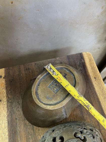 กระถางกำยาน ก้อนทองจีน ทองเหลืองสะสม A80 รูปที่ 15