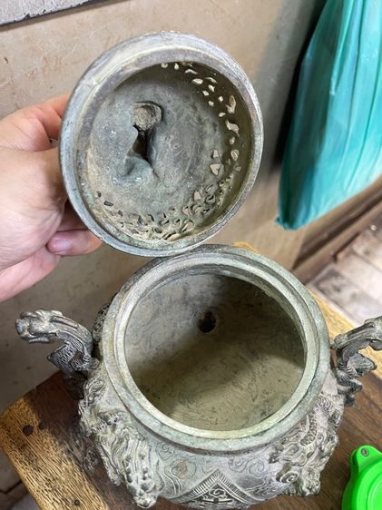 กระถางกำยาน มังกรขาสิงห์ ทองเหลือง A77 รูปที่ 12