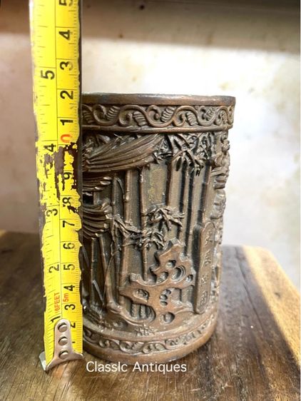 กระบอก ที่ใส่พู่กัน นกอินทรีย์ ทองเหลืองสะสมA5 รูปที่ 16