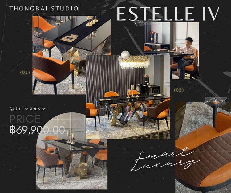 ESTELLE IV luxurious Italian dining set ชุดโต๊ะอาหาร ลัคซุรี่ 6ที่นั่ง 200cm. รุ่น เอสเทล 4 รูปที่ 13