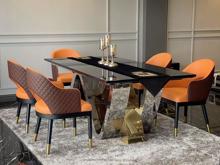 ESTELLE IV luxurious Italian dining set ชุดโต๊ะอาหาร ลัคซุรี่ 6ที่นั่ง 200cm. รุ่น เอสเทล 4 รูปที่ 8