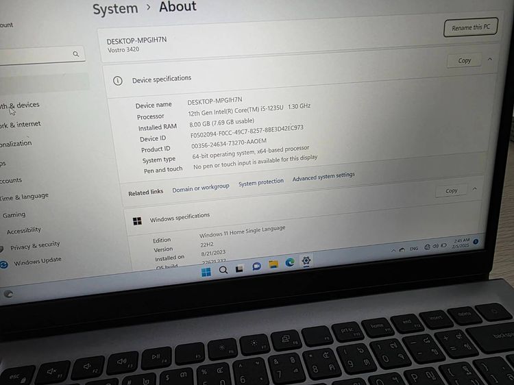 DELL VOSTRO 3420 หน้าจอ14นิ้ว CPU i5 1235U RAM8 512 SSD M.2 Intel UHD Grpahic กป+ที่ชาร์จ ในประกันฯ รูปที่ 17