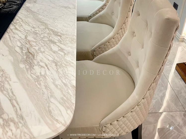 ESTHER luxurious Italian dining table โต๊ะอาหารหินอ่อน240cm. รุ่น เอสเธอร์ รูปที่ 6