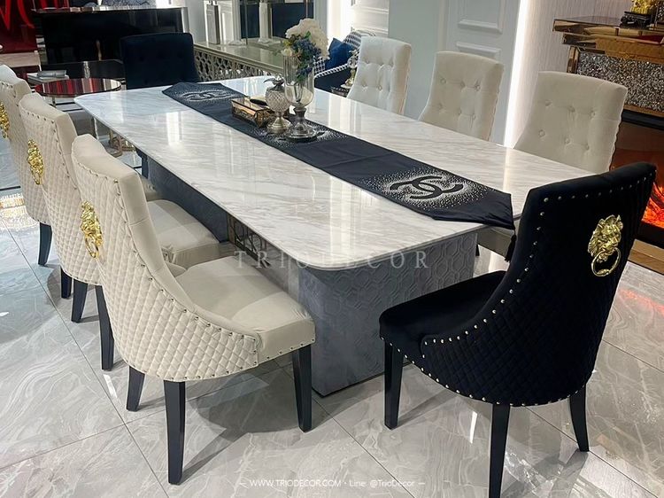 ESTHER luxurious Italian dining table โต๊ะอาหารหินอ่อน240cm. รุ่น เอสเธอร์ รูปที่ 10