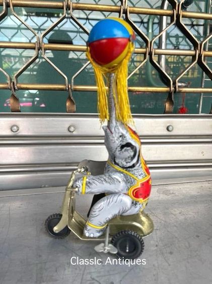 ช้างปั่นจักรยาน ของเล่นสังกะสีA14 รูปที่ 3