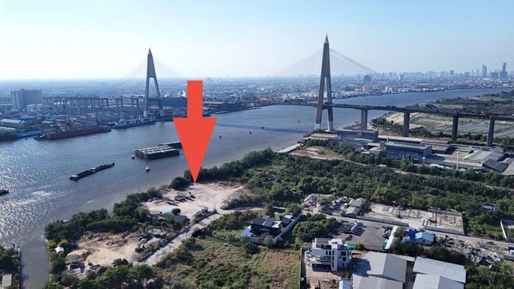 ขายที่ดิน 5 ไร่ 160 ตรว. ติดแม่น้ำเจ้าพระยา สมุทรปราการ