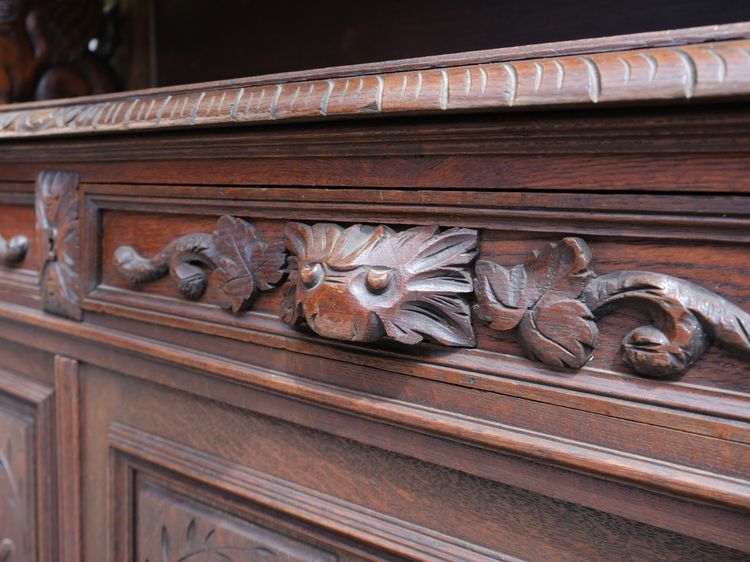 ตู้Buffet ทรงสูง งานไม้แกะสลักลายนก งานยุโรปมาจากเยอรมนี รูปที่ 12