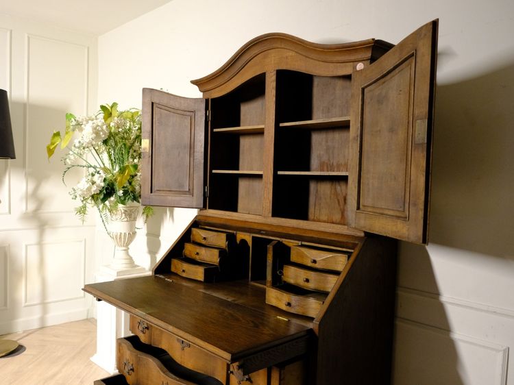 ตู้หนังสือสไตล์โบราณ สีไม้โกลเด้นโอ๊ค งานยุโรปมาจากเยอรมนี รูปที่ 5