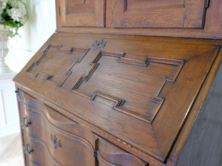 ตู้หนังสือสไตล์โบราณ สีไม้โกลเด้นโอ๊ค งานยุโรปมาจากเยอรมนี รูปที่ 11