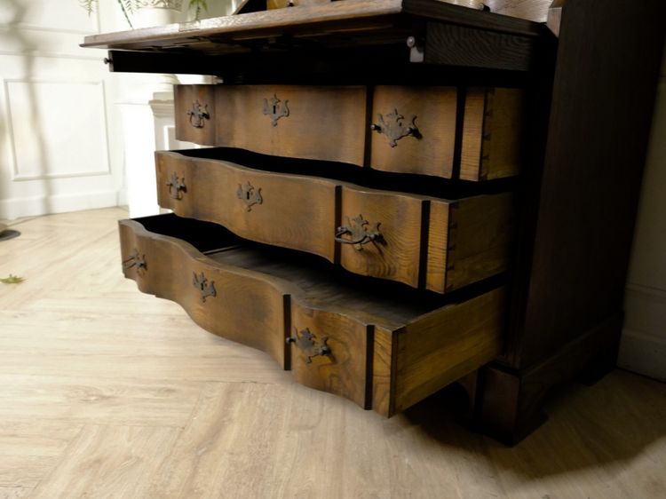 ตู้หนังสือสไตล์โบราณ สีไม้โกลเด้นโอ๊ค งานยุโรปมาจากเยอรมนี รูปที่ 4