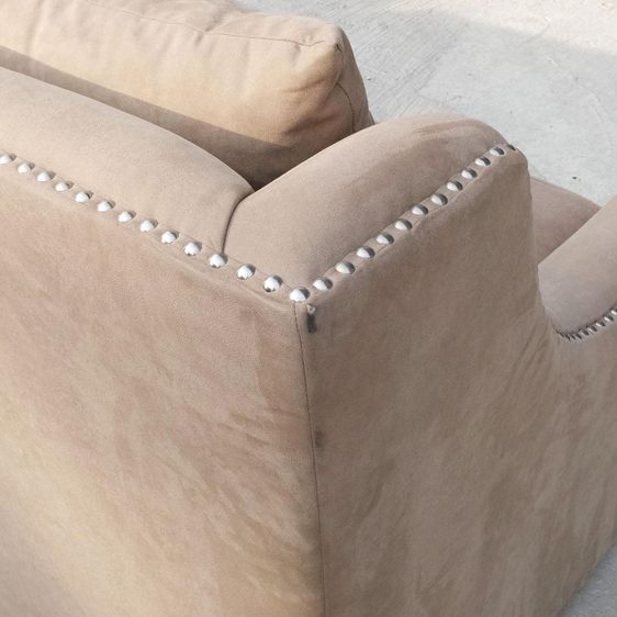 โซฟาผ้าลายหนัง เข้ามุม L-Shape โซฟา 4 ที่นั่ง King Size ตอกหมุดรอบตัว  รูปที่ 6