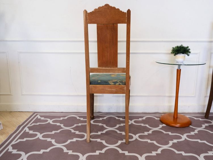 ชุดโต๊ะแบบปรับขยายได้ พร้อมเก้าอี้ 6 ตัว เบาะผ้า สีฟ้า งานยุโรปมาจากเยอรมนี รูปที่ 15