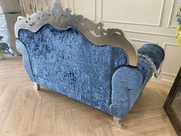 โซฟาหลุยส์ 2 ที่นั่ง เบาะผ้า สีฟ้า สไตล์โมเดิร์น รูปที่ 15