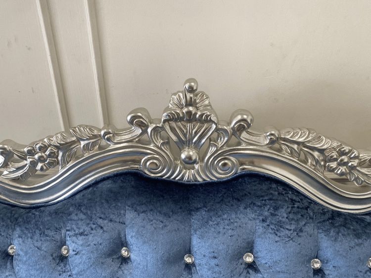 โซฟาหลุยส์ 2 ที่นั่ง เบาะผ้า สีฟ้า สไตล์โมเดิร์น รูปที่ 12